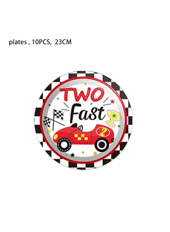 Racing Car Series Theme Party Holiday Arrangement Decorative Paper Tray Paper Cup Paper Towel Disposable Tableware Story-Color:Paper Towel 20pcs-Red Racing - Image 5