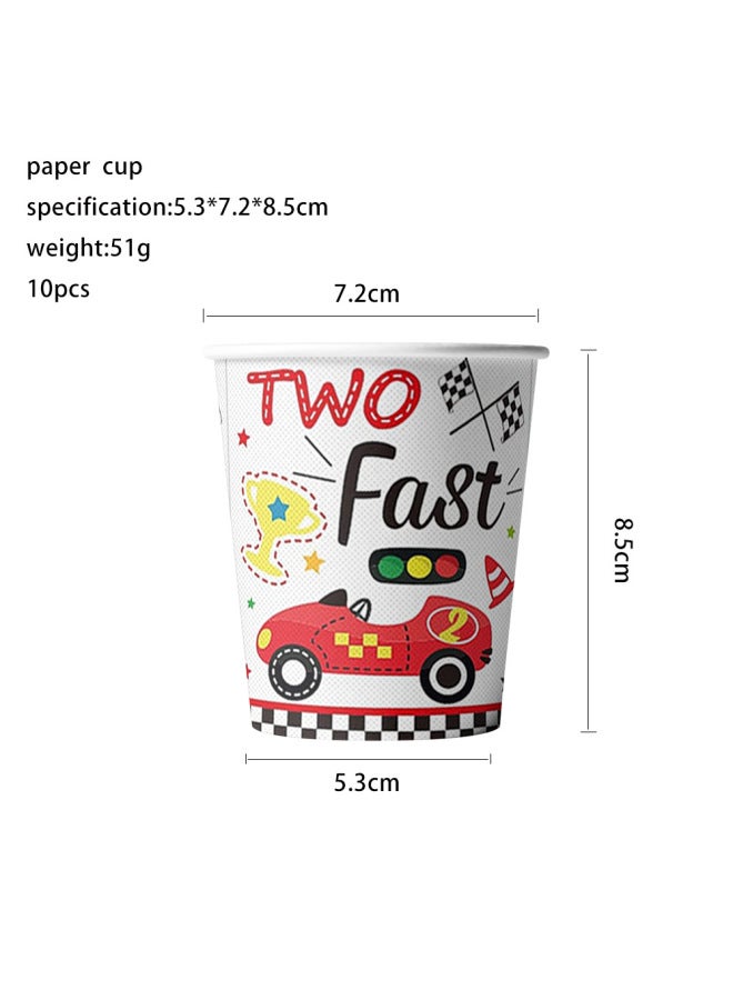 Racing Car Series Theme Party Holiday Arrangement Decorative Paper Tray Paper Cup Paper Towel Disposable Tableware Story-Color:Paper Towel 20pcs-Red Racing - Image 4