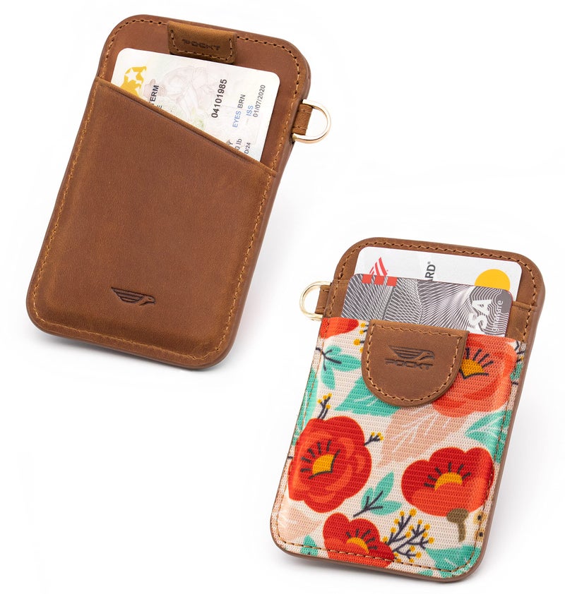 POCKT Slim Wallet for Women - Thin Card Wallets - RFID Wallet Credit Card Holder - Minimalist Keychain Wallets | Poppy - Image 2