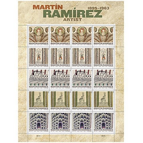 USPS Martin Ramirez 1895-1963, Artist (Sheet of 20) First-Class Mail Forever Postage Stamps 2015 Scott #4968-4672 - Image 3