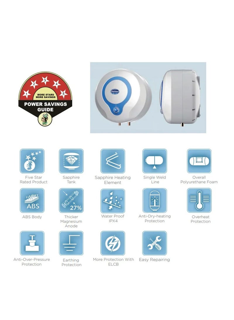 DANUBE HOME - Milano Electric Water Heater Vertical Shape Energy Saver Instant Water Heater -15Ltr - Image 1