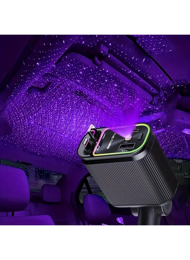 4-in-1 Super Fast Car Charger with Star Projector – Retractable USB-C  iPhone Cable | 36V Quick Charge | Compatible with iPhone 15/14/13, Galaxy, Pixel (iOS/Android) - Image 3