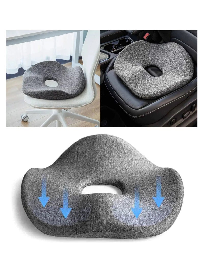 Lutors Lutorus Soft Comfortable Memory Foam Seat Cushion Orthopedic Pain Relief Seat Cushion For Car Office Wheelchair PLS001 - Grey  - Image 1