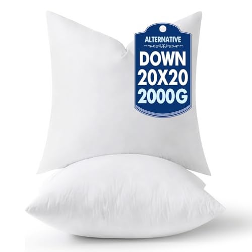 MIULEE 20x20 Pillow InsertsDown Alternative Pack of 2 Decorative Throw Pillows for Sofa Couch Bed Ultra Soft Fluffy Bed Sleeping Form - Image 1