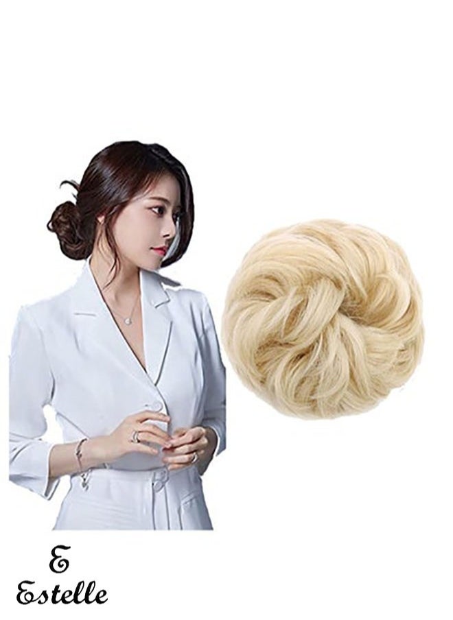 Estelle Messy Hair Bun Scrunchie with Elastic Rubber Band Ponytail Hair Extensions Updo Chignon Donut Ponytail Hairpiece Synthetic Tousled Hair for Women (Color #22T613)  - Image 1