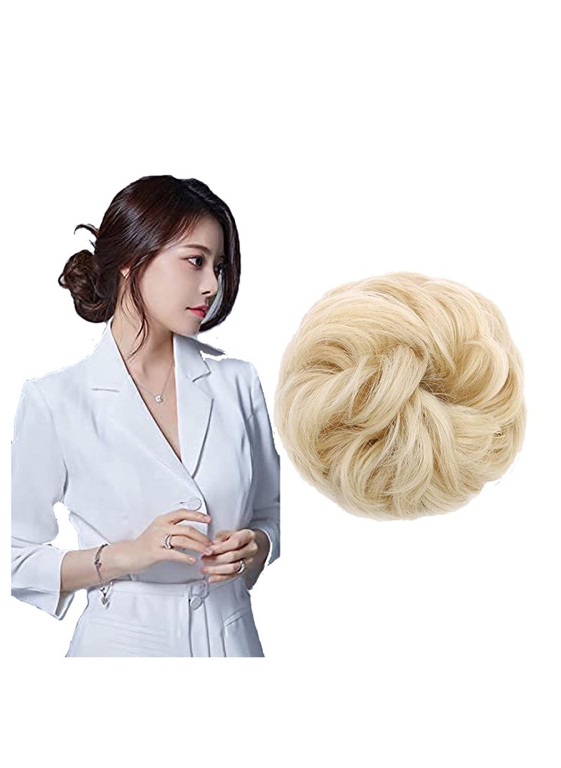Estelle Messy Hair Bun Scrunchie with Elastic Rubber Band Ponytail Hair Extensions Updo Chignon Donut Ponytail Hairpiece Synthetic Tousled Hair for Women (Color #22T613)  - Image 2