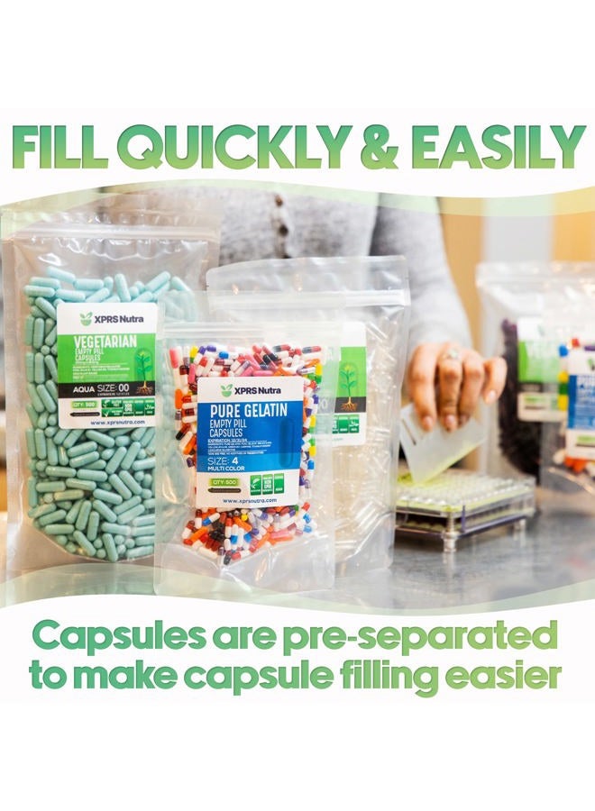 XPRS Nutra Gelatin Size 4 Separated Capsules - 1000 Count Small Empty Capsules Separated in Bags - Empty Pill Capsules - Size 4 Gel Capsules Empty- Capsules Empty DIY Supplement Filling (Black/Red) - Image 2