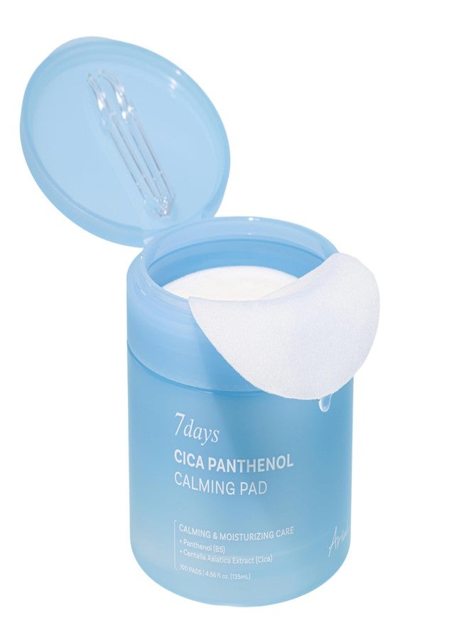 Ariul 7 Days Cica Panthenol Calming Pad 100 Count, 135ml / 4.56 fl. oz. – Instant Soothing for Sensitive Skin, 24H Moisture Retention, Dermatologist Tested, Deep Hydration with Cactus Extract - Image 1