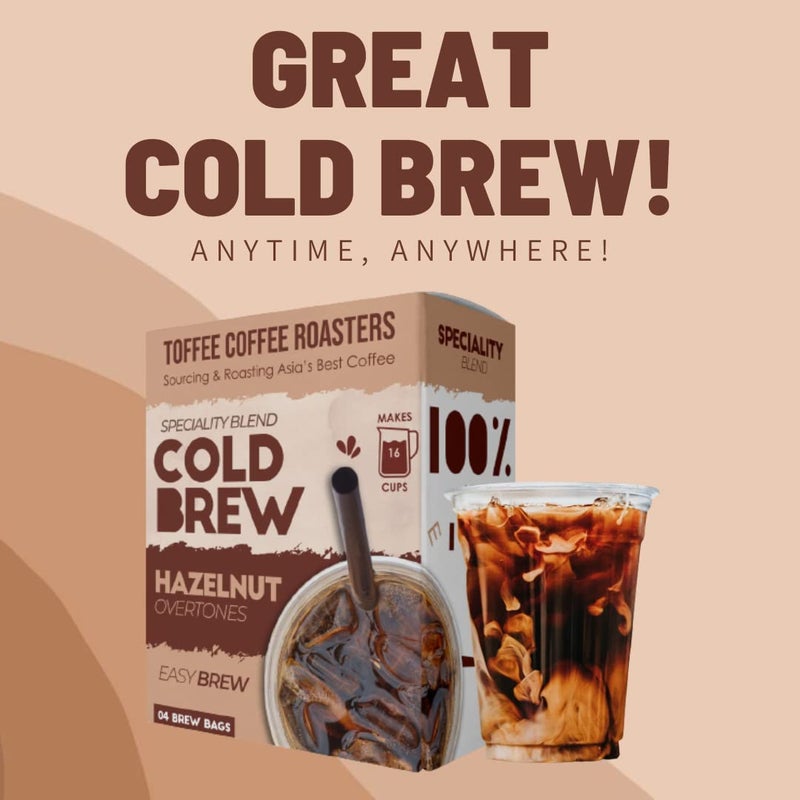 Toffee Coffee Roasters | Hazelnut Cold Brew Packs | Set of 12 Packs | Makes 48 Cups of Coffee | 3 Step Brew - No Equipment Required | 100% Arabica Coffee - Image 4