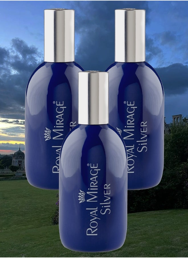 ROYAL MIRAGE 3 Pieces Royal Mirage Silver Perfume For Unisex 120ml EDC  - Image 1