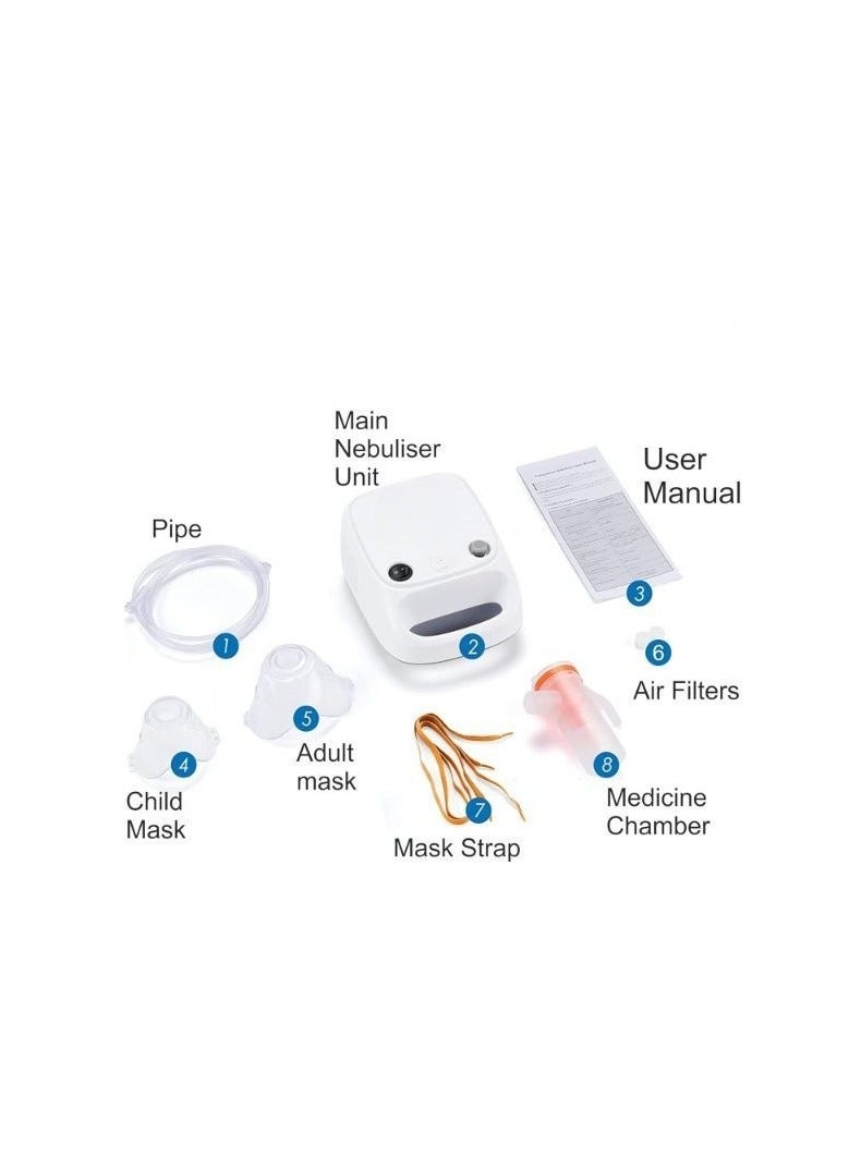 Generic Respiratory Nebulizer Inhaler with Complete Mask Kits & Extra Air Filters – Instant Steam for Asthma & Bronchitis Relief (Adult & Child) - Image 2