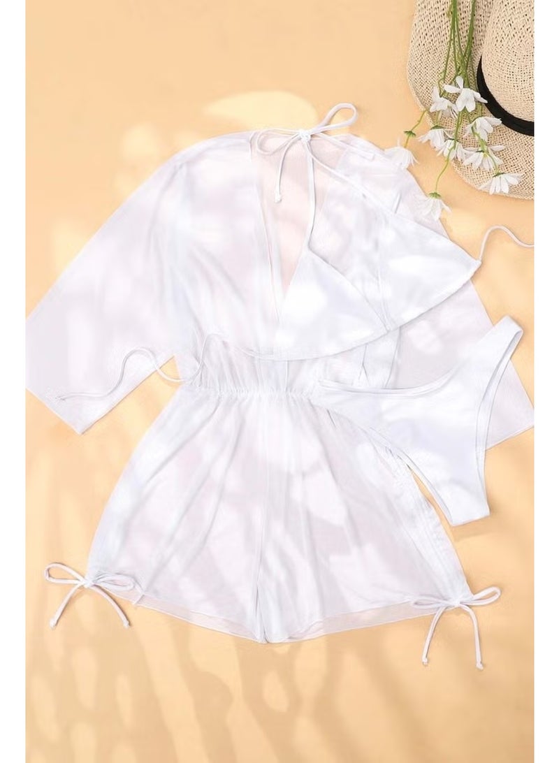 Angelsin Chiffon Pareo Beach Dress Cover Up Kimono - Image 3