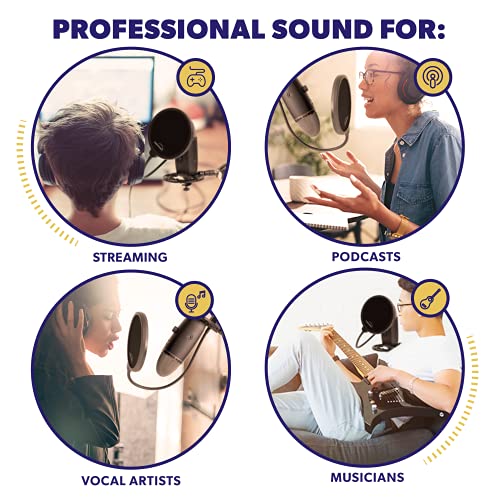 Auphonix Pop Filter Screen for Microphones - Gooseneck Clamps Compatible with Blue Yeti Microphone - Great Gift - Image 4