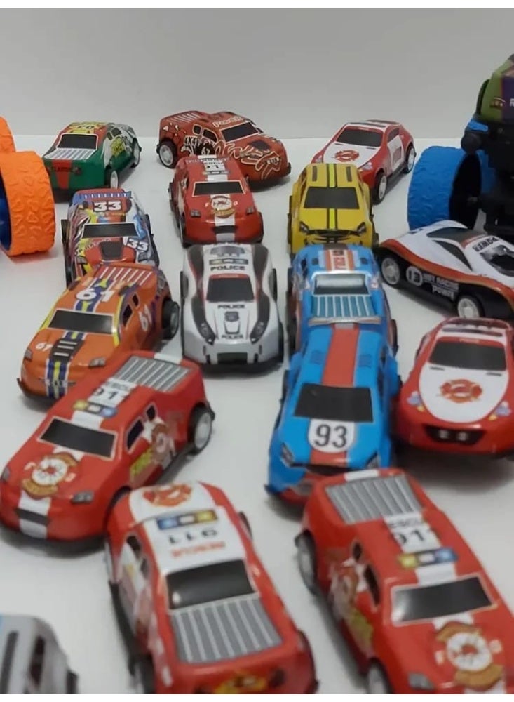 مجموعة سيارات معدنية صغيرة للأطفال – 50 عربية بصندوق بعجلات - Image 5