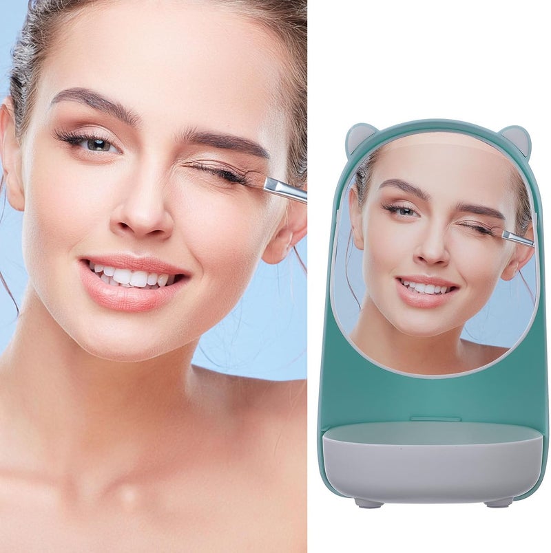 مرآة تواليت سييو الجميلة القابلة للوقوف، مرآة مكياج سطح المكتب الزرقاء، طاولة تواليت نسائية للاستخدام المنزلي - Image 4