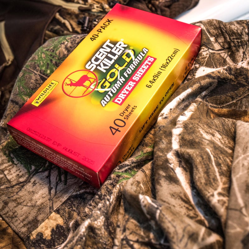 Wildlife Research Scent Killer Gold Autumn Formula Dryer Sheets for Hunting, Pack of 40 - Image 3