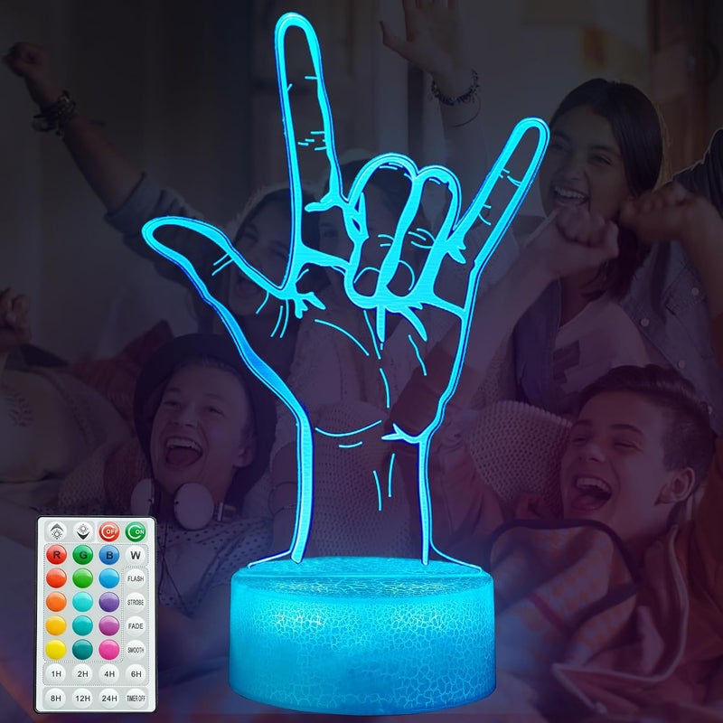 Al Raied ARS® I Love You Night Light - 3D Illusion Lamp with 16 Color Changing and Remote Control - Image 1