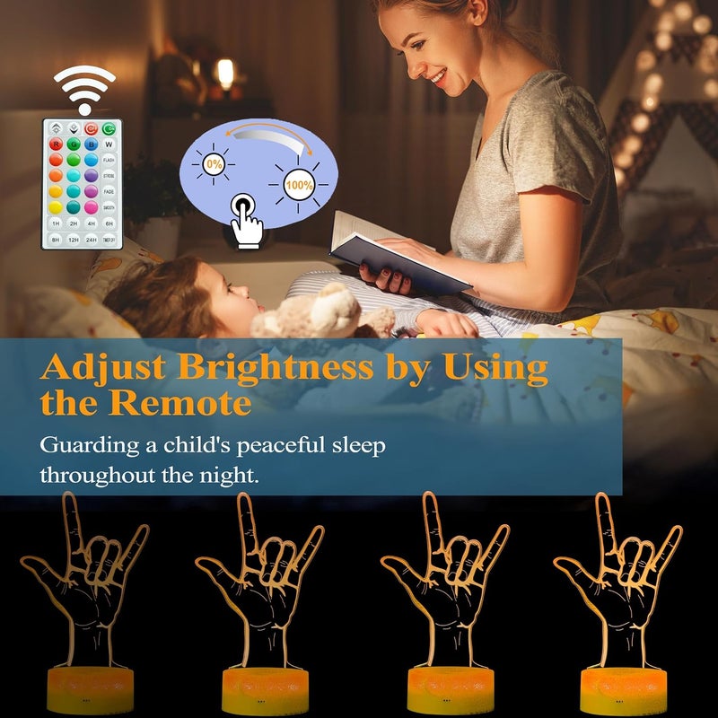 Al Raied ARS® I Love You Night Light - 3D Illusion Lamp with 16 Color Changing and Remote Control - Image 2