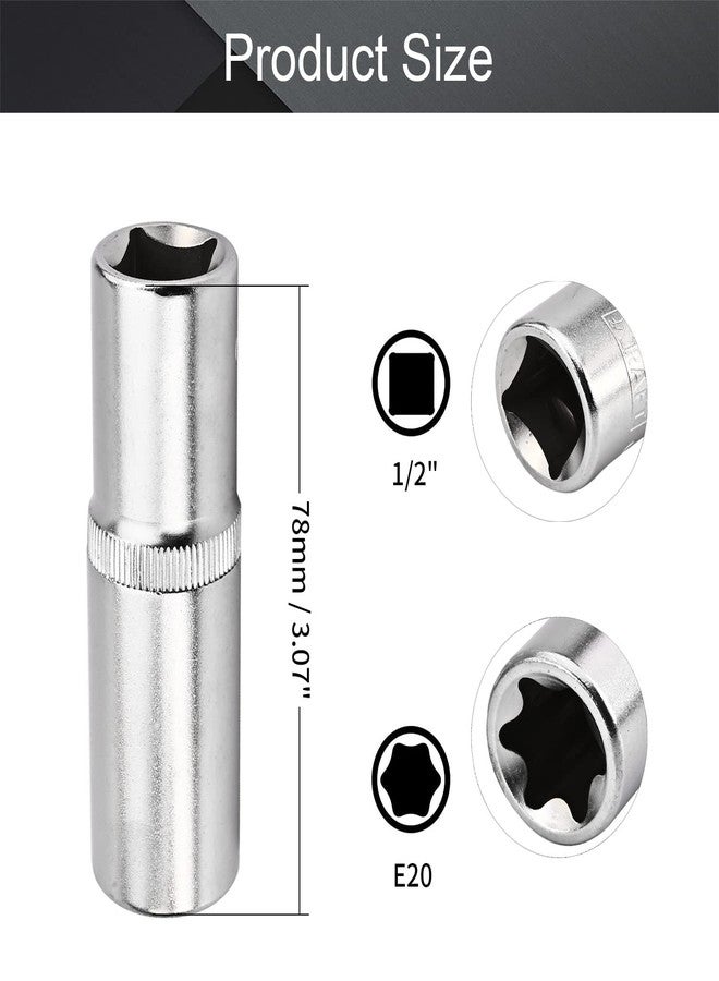 Utoolmart 1/2-inch Drive E20 External Torx Deep Socket, Cr-V Steel 1Pcs - Image 2