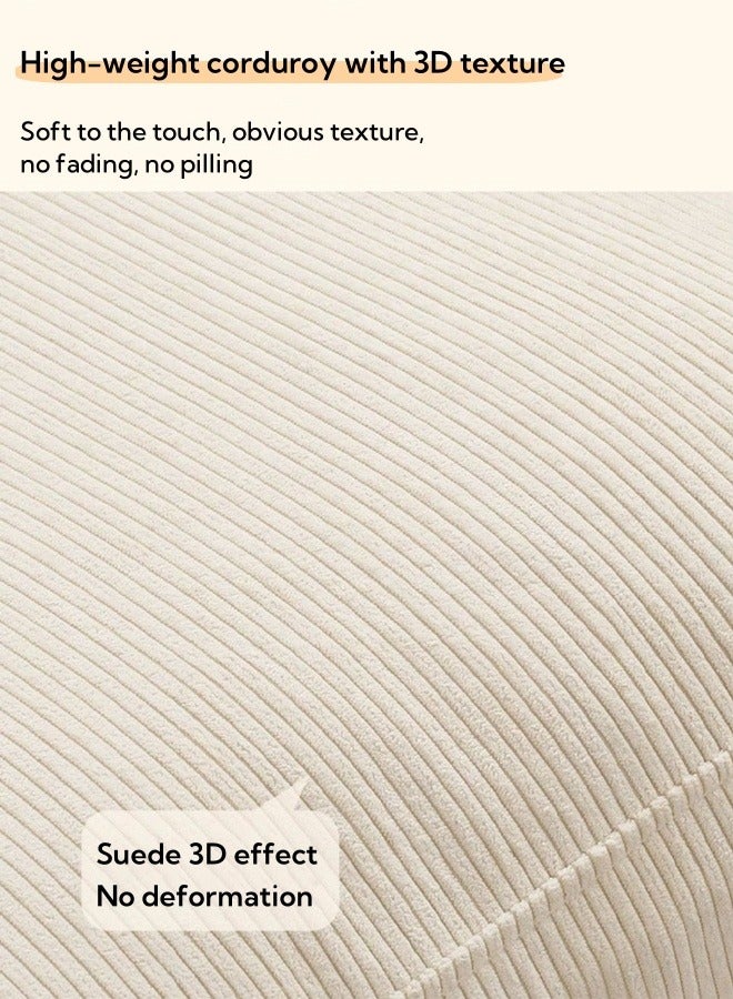 Recliner Chair Corduroy Upholstered Rocking Chair Modern Ergonomic Rocker Accent Rocker Armchair Adjustable Backrest and Side Pocket Comfy Side Chair for Living Room  Bedroom (White) - Image 3