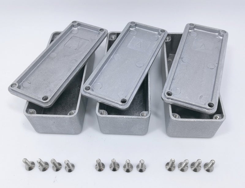 3pdt 3 pcs 1590A Small Enclosure Box incl. Step Drill, PCB, Aluminum Guitar Effect Pedal Case, unpainted - Image 2