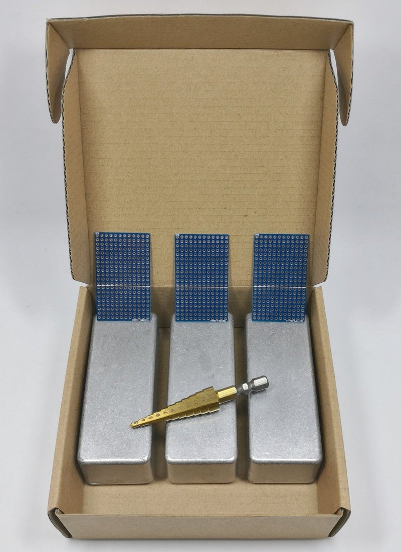 3pdt 3 pcs 1590A Small Enclosure Box incl. Step Drill, PCB, Aluminum Guitar Effect Pedal Case, unpainted - Image 5