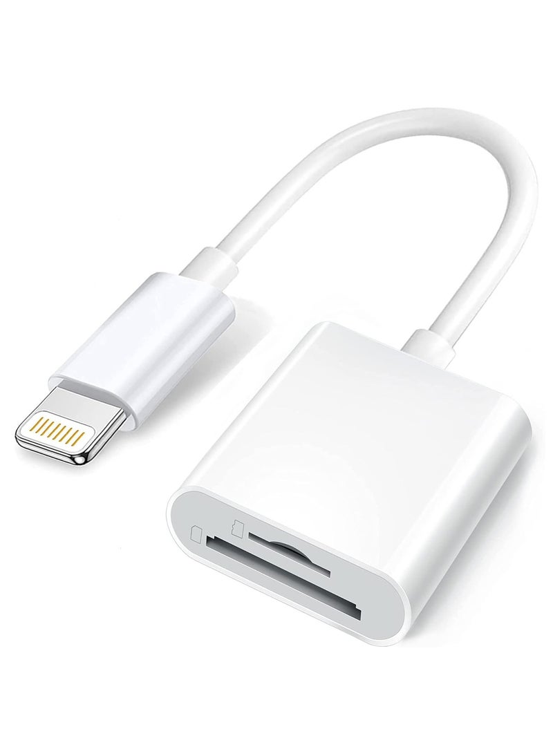 FLOWING Micro SD Card Reader for iPhone iPad with Dual Slots Compatible Memory Card Adapter for Mobile Devices Everyday Use - Image 1