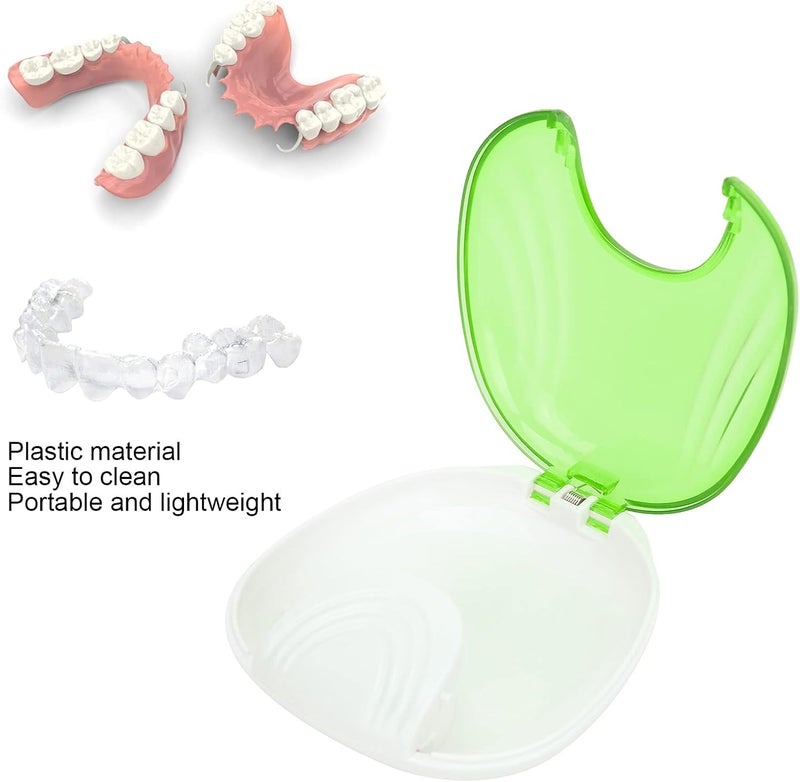 klarako Retainer Case, Durable Orthodontic Retainer Case Tooth Denture Container Portable Denture Storage Box, Dentures Dental Box Denture Cup Dental Care(light green) - Image 4