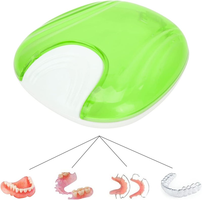 klarako Retainer Case, Durable Orthodontic Retainer Case Tooth Denture Container Portable Denture Storage Box, Dentures Dental Box Denture Cup Dental Care(light green) - Image 2