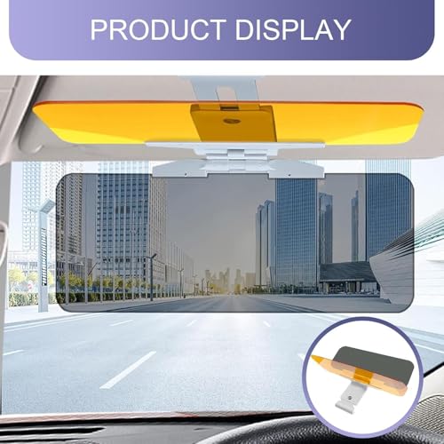 HENTJ® 2 in 1 Universal Car Sun Visor Extender Anti Glare Blocker HD Day Night Driving Visor Glare Sun Shield Tinted Lens Blocker Car Extender Visor Sunscreen Extendable Visor for Car Sun Windshield. - Image 3