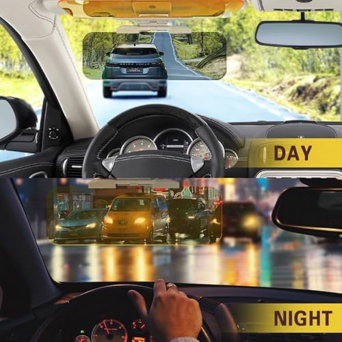 HENTJ® 2 in 1 Universal Car Sun Visor Extender Anti Glare Blocker HD Day Night Driving Visor Glare Sun Shield Tinted Lens Blocker Car Extender Visor Sunscreen Extendable Visor for Car Sun Windshield. - Image 5