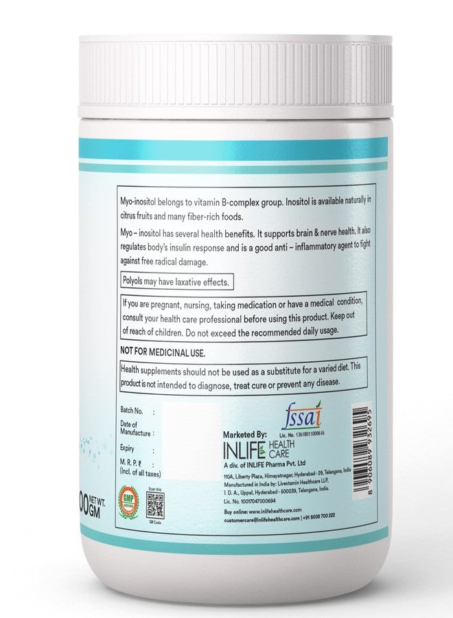 INLIFE Myo Inositol Powder Supplement for Women | Hormonal Balance & Metabolic Support - (Unflavoured) (100 Servings, 200g) - Image 3