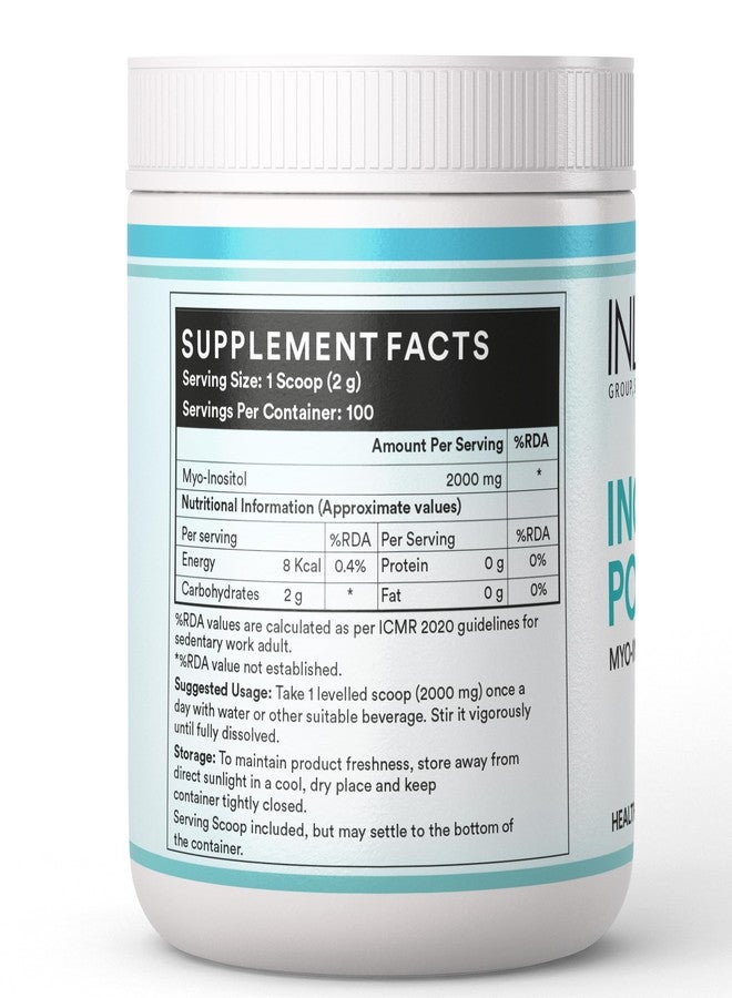 INLIFE Myo Inositol Powder Supplement for Women | Hormonal Balance & Metabolic Support - (Unflavoured) (100 Servings, 200g) - Image 2