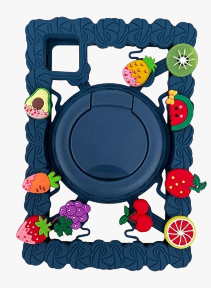 حافظة تابلت للأطفال عالمية مع حامل وفواكه، حافظة واقية لأجهزة 9-10 و 11 بوصة، حافظة سيليكون قابلة للتعديل وقابلة للغسل عالمية لجهاز iPad//تابلت (9-10 و 11 بوصة) متعددة الألوان - Image 4