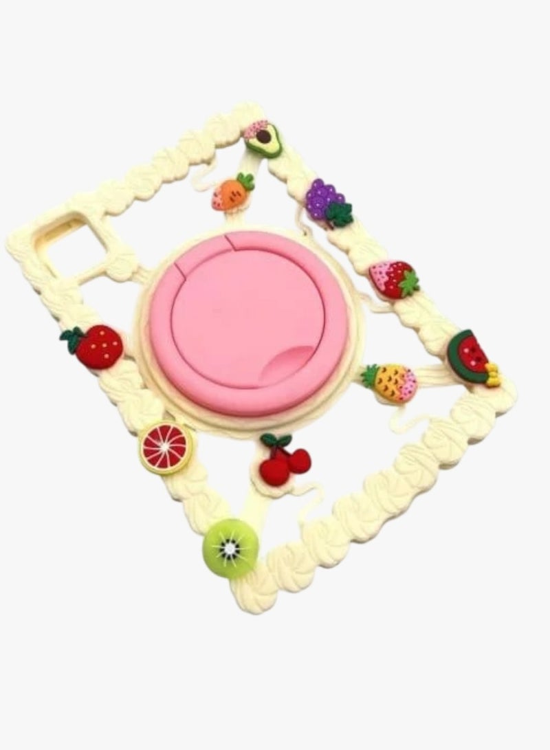 حافظة تابلت للأطفال عالمية مع حامل وفواكه، حافظة واقية لأجهزة 9-10 و 11 بوصة، حافظة سيليكون قابلة للتعديل وقابلة للغسل عالمية لجهاز iPad//تابلت (9-10 و 11 بوصة) متعددة الألوان - Image 2