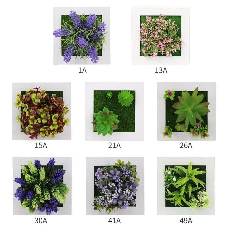 Artificial Simulation Plants 3D Wall Hanging / Desktop Flowers Faux Plants Photo Frame for Home Office Desk Wall Decor Gift - Image 4