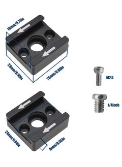 Y&D Cold Shoe Mount Adapter Brackets Universal with 1/4 Inch M2.5 Screws Wrench for Camera Cage Flash Microphone and Other Device 2Pcs  - Image 1