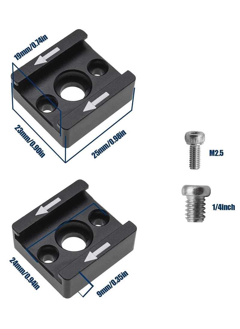 Y&D - Cold Shoe Mount Adapter Brackets Universal with 1/4 Inch M2.5 Screws Wrench for Camera Cage Flash Microphone and Other Device 2Pcs - Image 1