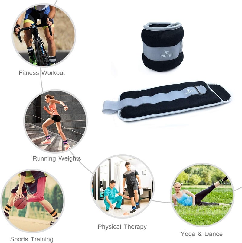 Virtee Ankle/Wrist Weights for Women, Men, Kids - Arm Leg Weights Set with Adjustable Strap - Running, Jogging, Gymnastic, Physical Therapy, Fitness - Choice of 1 lb 2 lbs 3 lbs 4 lbs 6 lbs 8 lbs 10 lbs - Image 3