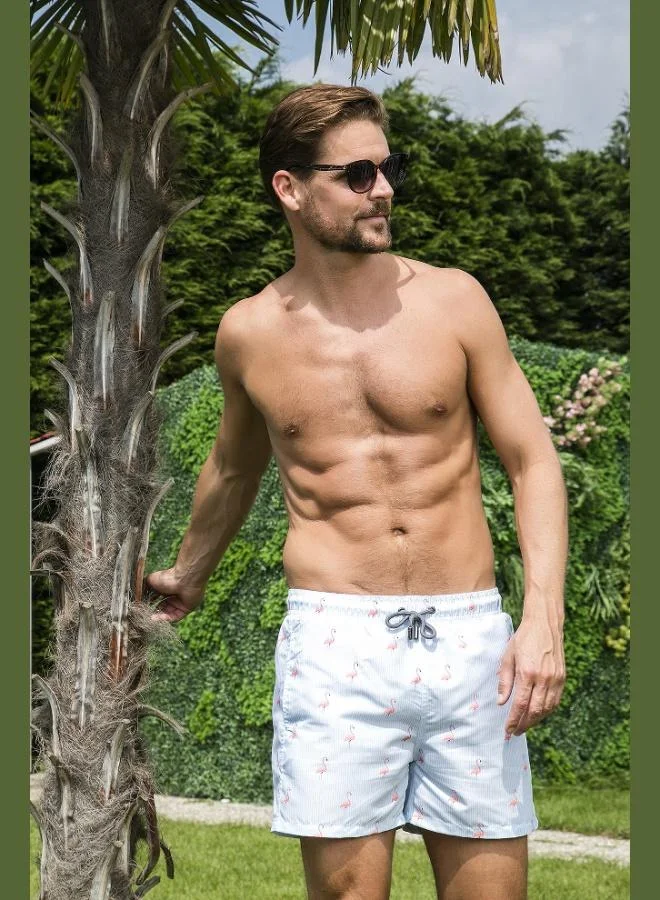 Buratti Buratti Patterned Swim Shorts Waist Tie Pocket Swimsuit Short Men's SWIMSUIT SHORT 380M388