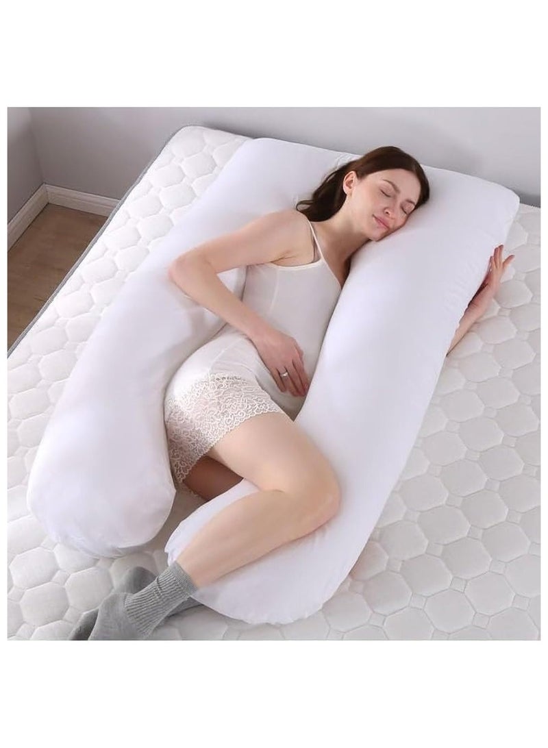 BLOOMING TIME Pregnancy U Shaped Full Body Pillow, Maternity Pillow for Side Sleeping, Removable and Washable (white)  - Image 4