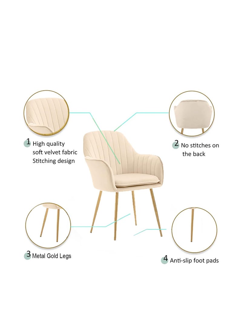 Generic - Stylish Velvet Dining Chairs with Gold Legs Comfortable and Durable - Image 1