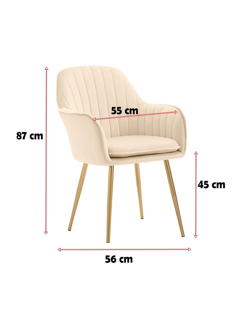 Generic - Stylish Velvet Dining Chairs with Gold Legs Comfortable and Durable - Image 1