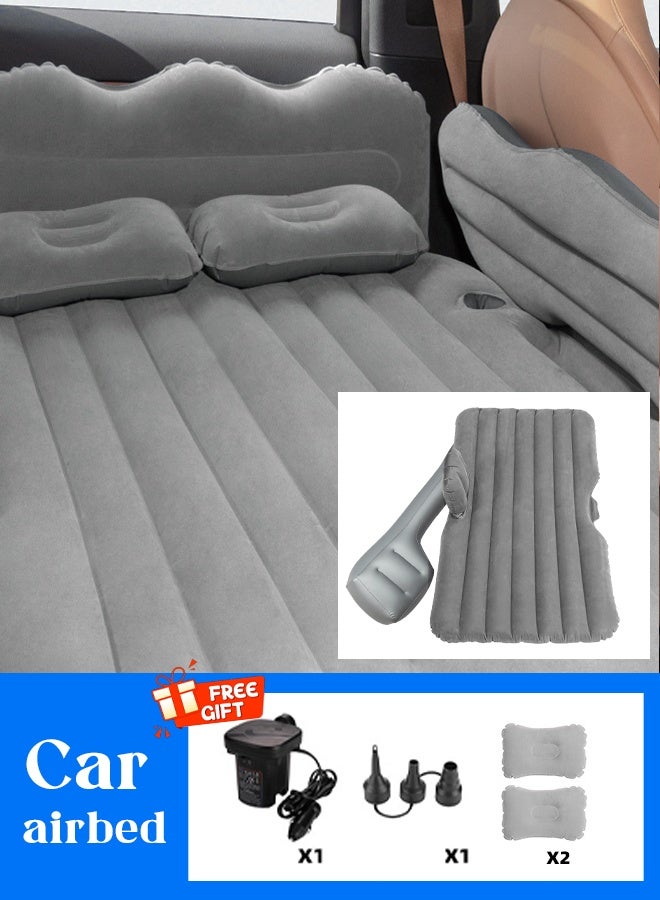 Car Air Mattress, Removable Black Backseat Air Bed with Air-Pump, Portable Car Travel Bed with Pillows Multifunctional Inflatable Car Air Bed - Image 1