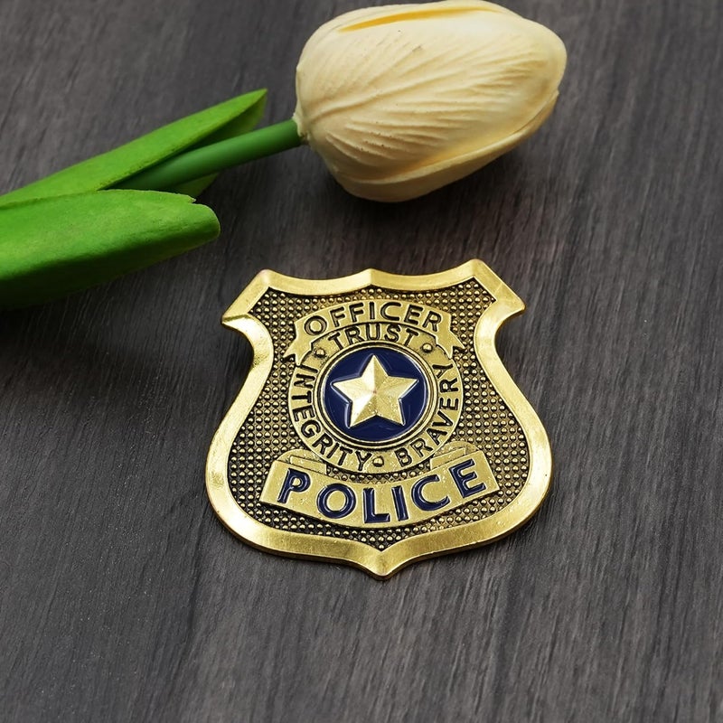 4 Pack Police Badge, Metal Sheriff pin for Adult, Cowboy Party Decoration School Carnival Prizes, Party Bag Gift Fillers, 2.5 Inches, Metal, no gemstone - Image 5