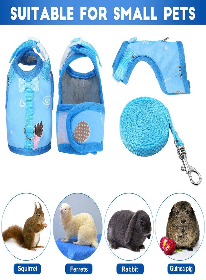 Weewooday 3 Pieces Guinea Pig Harness with Leash Small Pet Harness Fruit Plaid Pattern Adjustable Padded Walking Vest for Pet Hamster Squirrel Animals(Pineapple, Blue, Green Plaid,Medium) - Image 5