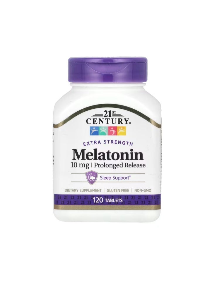 21st Century 🇬🇧 21st Century Extra Strength Prolonged Realease Melatonin 10 mg 120 Tablets - Image 1