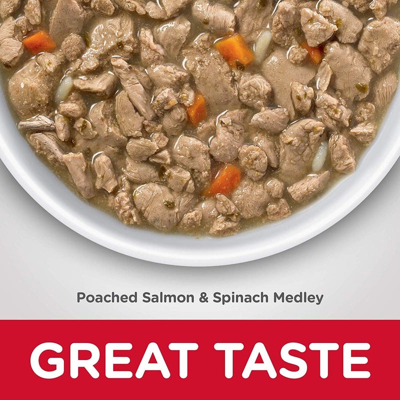 Hills هيلز ساينس دايت كوزين الصحية للبالغين 16 طعم رائع طعام قطط مبلل سمك السلمون المسلوق مزيج السبانخ 28 أونصة علبة 24 - Image 5