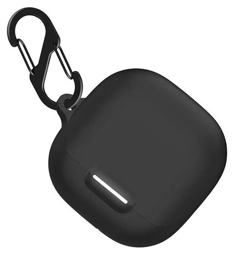 Case Compatible with Anker Soundcore Liberty 4 NC, Soft Silicone Shockproof Protective Cover with Carabiner Accessories (Black)