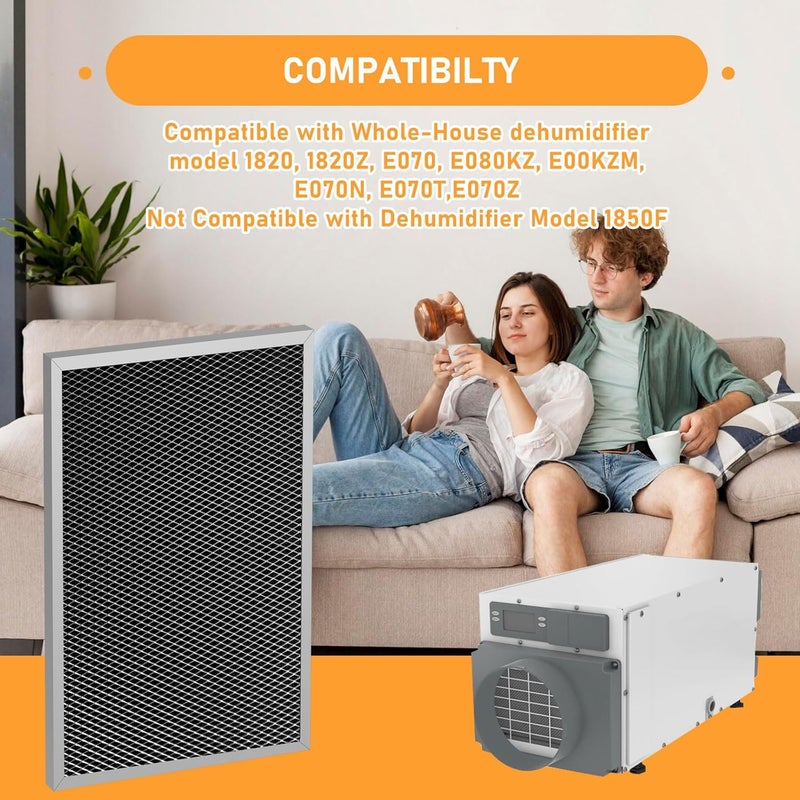 Allisfresh 5695 Washable Dehumidifier Filter Replacement MERV 8 Compatible with Whole-House Dehumidifiers Models 1820 & E070 Series, Size: 8 x 11.7 x1, 2 Pack - Image 4
